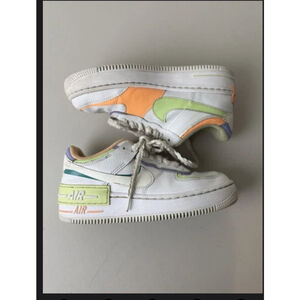 Nike Air Force 1 Shadow Low Women’s 6 White Peach Cream Multicolor Sneakers